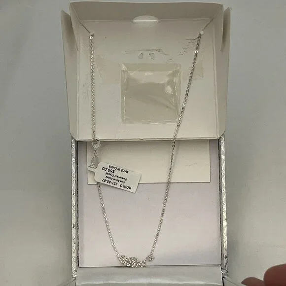 Disney 90 Years Mickey Mouse Silver Plated Swarovski Crystal 18 Inch Necklace - Picture 12 of 16